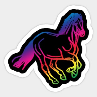 Rainbow mustang Sticker